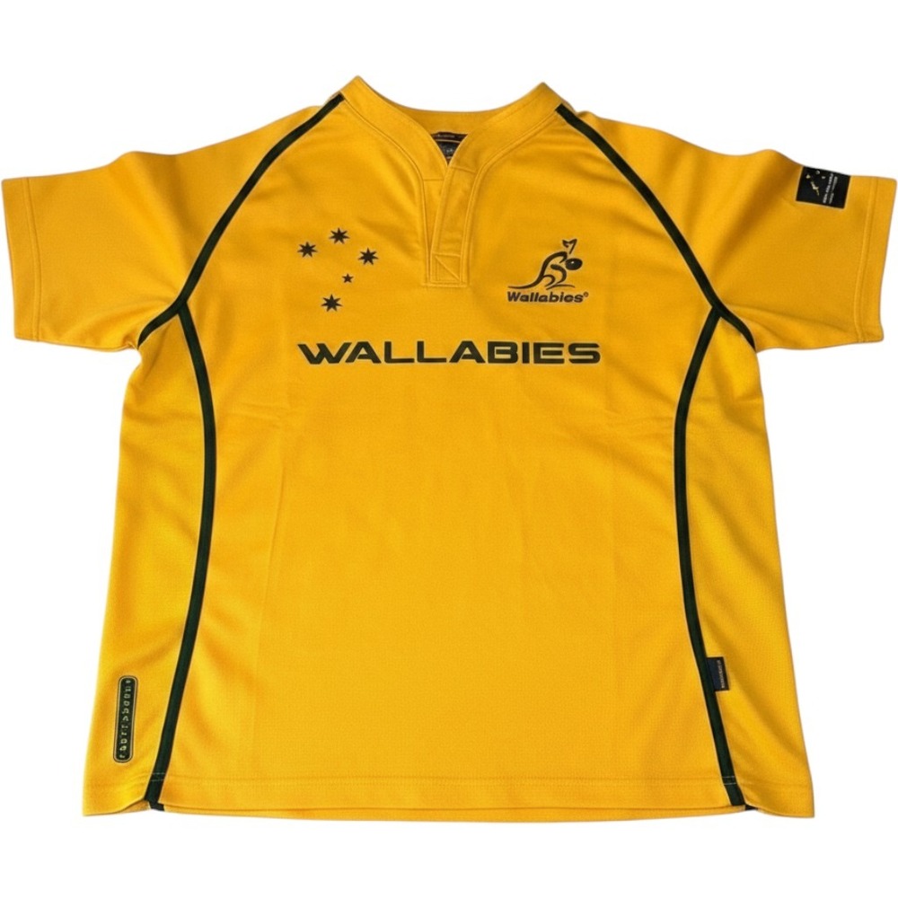 Australia Wallabies‎ Rugby 2000's Jersey XL Yellow ThermalKool ARU Football Y2K